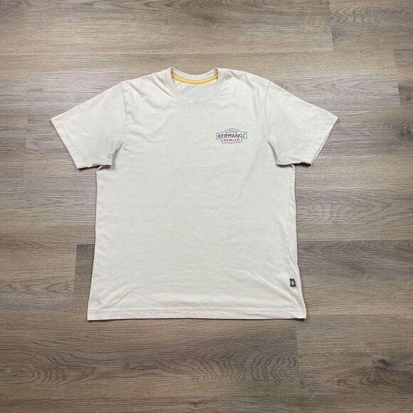 Howler Brothers Shirt Mens Medium Beige Los Hermanos Texas Short Sleeve - Picture 1 of 13